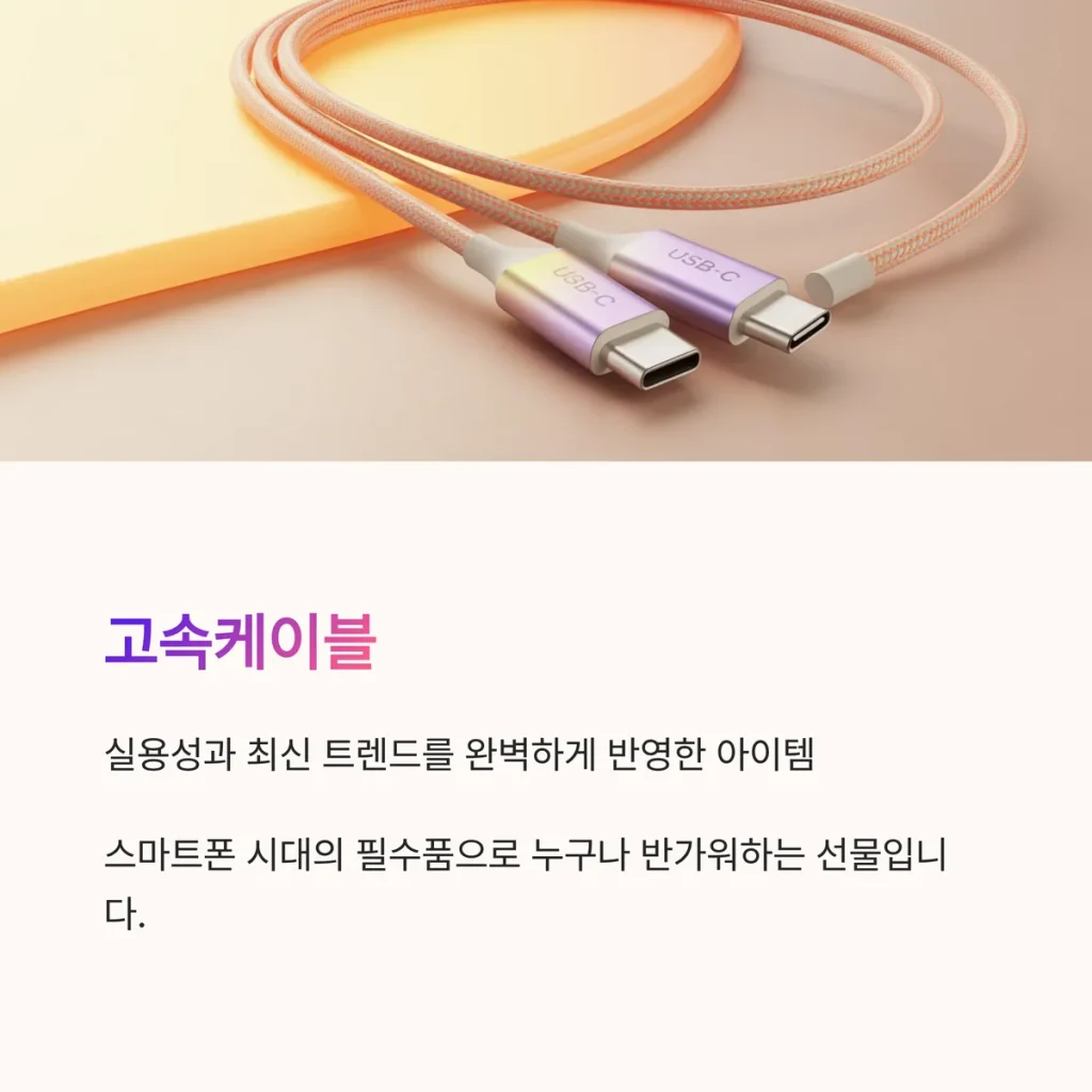 기념품 제작 고속케이블 주문제작 기업 답례품 추천